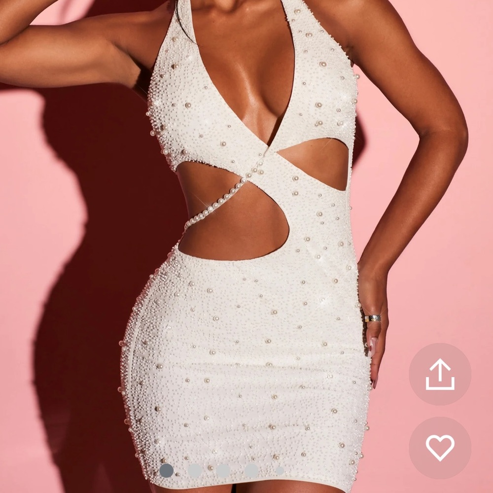 white pearly dress